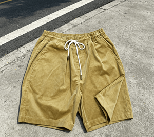 Shorts de sport en velours côtelé pour homme avec logo personnalisé, 100% coton, respirants, avec cordon de serrage, pour l'été - Product Image 3