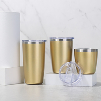 Vierges de sublimation tasses droites gobelet boîte blanche tasses Glam acier inoxydable nouveau pour impression presse à chaud