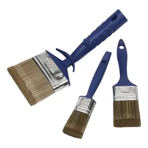 Angular Synthetic Filament Paint Brush With Plastic Handle for House Decoration