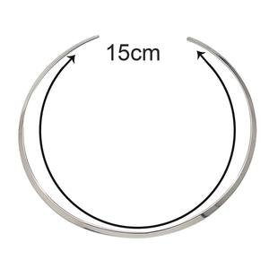 4mmワイドチョーカーステンレス钢ネックレスパンクスタイルビッグサークル金属ネックレス女性用 - Product Image 4