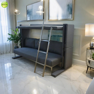 Canapé-lit <span class=keywords><strong>3</strong></span> <span class=keywords><strong>places</strong></span> convertible en tissu pliable et moderne avec échelle en métal pour le salon - Product Image 2
