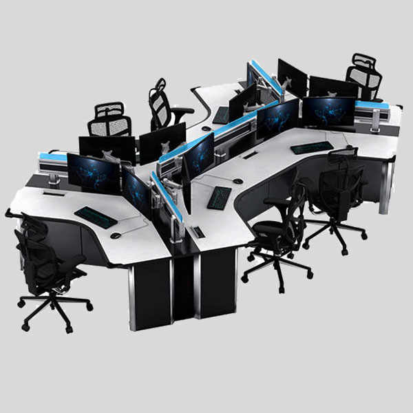 Modular Office Workstation Engineer Cctv Control Console Room Operator ...