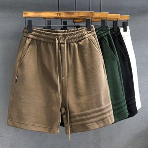 <span class=keywords><strong>Pantalones</strong></span> Cortos Deportivos Casuales <span class=keywords><strong>de</strong></span> Verano <span class=keywords><strong>de</strong></span> Alta Gama <span class=keywords><strong>para</strong></span> <span class=keywords><strong>Hombre</strong></span>, Tejidos a Mano con <span class=keywords><strong>Tela</strong></span> <span class=keywords><strong>de</strong></span> Lana Peinada, Cintura Media Elástica, Color Sólido, Estilo Americano - Product Image 3