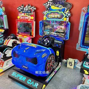 เครื่องเล่นเกมวิดีโอหยอดเหรียญพลาสติก Shun Hong Super Racing-Blue รับประกัน 1 ปี สำหรับเด็กและผู้ใหญ่ ใช้ในร่ม ใช้พลังงานไฟฟ้า - Product Image 4