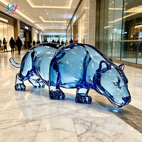 Escultura de Resina Transparente Ecológica con Diseño de Ondas 3D, Moderna y Creativa, Pintada a Mano, Duradera y Personalizable