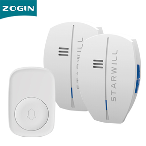 กริ่งประตูปรับระดับเสียงได้4ระดับ EU <span class=keywords><strong>UK</strong></span> US AU ปลั๊กระยะ200ม. AC 110-220V 45ชิ้นกริ่งประตูไร้สายต้อนรับเสียงเพลง - Product Image 1