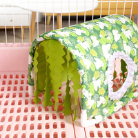 Tunnel-cabane pour petits animaux, facile à nettoyer, avec rideau, pour cochon d'Inde, hamster, lapin, chinchilla