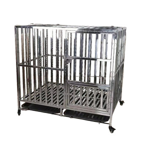 304 Stainless Steel Dog Crates Heavy Duty Rustproof Kennel, Anti-Corrosion <strong>Cages</strong> with Wheels, Foldable Veterinary <strong>Pet</strong> Enclosure - Product Image 1