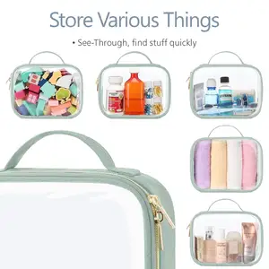 High Quality Clear Waterproof Cosmetic Bags With Handle