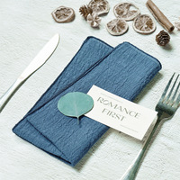 Serviette de table carrée en coton réutilisable à bords bruts et effet slub, 45x45cm, à franges, pour mariage moderne, Noël, fête, décoration intérieure, vente en gros