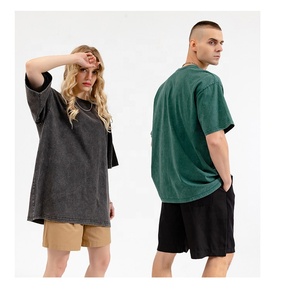 T-shirt de lavage à l'acide en coton, épaules tombantes, personnalisé, <span class=keywords><strong>logo</strong></span> imprimé, surdimensionné, vintage, vente en gros - Product Image 3