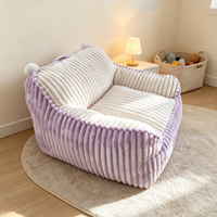 Fauteuil pouf confortable et adorable pour enfants avec poignée de transport et housse amovible, doux pour les enfants et les adolescents