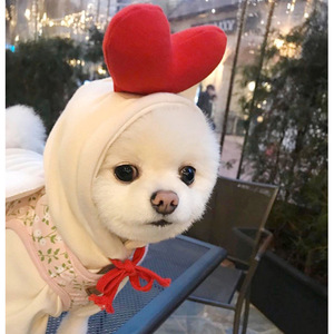 Sudadera con capucha Shine And Shine para perros con gorro de corazón, para perros pequeños y medianos, ropa cómoda para mascotas para todas las estaciones, estilo festivo - Product Image 5