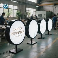 Boîte à lumière LED circulaire entièrement automatique Logo personnalisé Panneau publicitaire extérieur rotatif double face Boîte à lumière murale suspendue