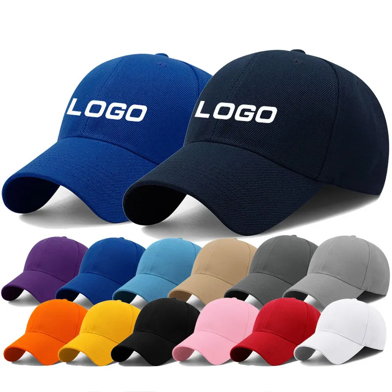Üretici toptan toplu özel nakış logosu boş düz Unisex Golf 6 Panel pamuk baba beyzbol topu kapaklar şapka