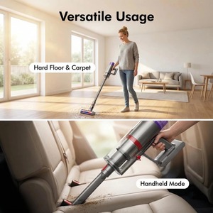 Aspirateur balai sans fil OEM, aspirateur à main humide et sec avec bac à poussière de 0,77 L, autonomie de 60 min, marque privée - Product Image 2