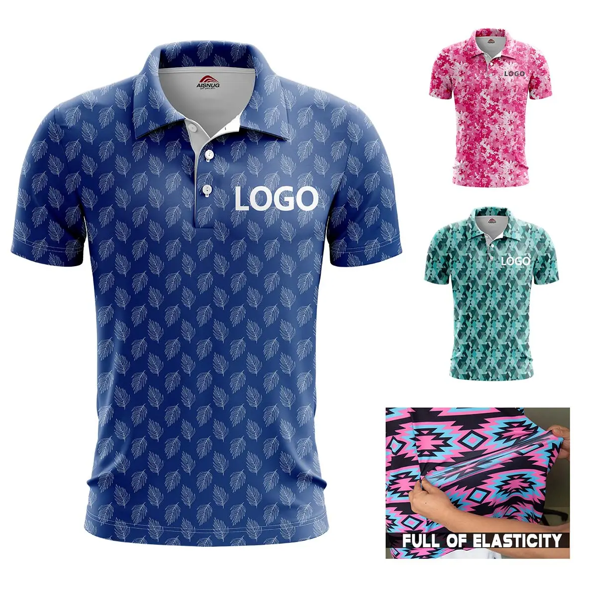 Custom 88% polyester 12% spandex new design dye sublimated mens quick dry collarless golf polo shirt cooldry man polo t shirt