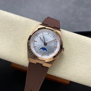 Montre pour homme à quartz analogique multifonction 41 mm, phase de lune rétrograde, calendrier, bracelet en acier inoxydable 316L amovible - Product Image 1