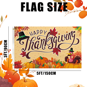 Factory Wholesale Large 3*5ft Polyester Pennant <b>Flag</b> Digital Printing Display Accessories for Thanksgiving Decoration - Product Image 3
