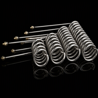 Échangeur de chaleur à serpentin immergé SS304, type tube hélicoïdal, pour le refroidissement des réservoirs de réacteurs chimiques, application industrielle