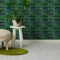Panneau mural 3D, décoration murale DIY, carrelage pour crédence de cuisine, carrelage mural autocollant vert, carrelage mural à coller