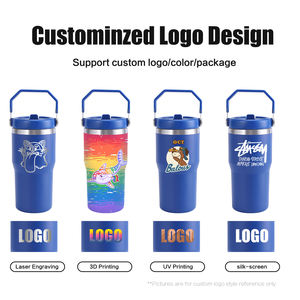 ピンクガールかわいいウォーターボトル子供用カスタムロゴ20オンスタンブラーハンドル付き屋外真空漫画サーモスカップマグ - Product Image 3