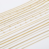 Kalung rantai baja tahan karat 18k DIY dapat diatur kalung rantai Kuba bermanik untuk wanita perhiasan leher rantai ular