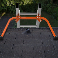 Stabilisateur de toit pour échelle, support d'échelle en acier robuste avec roues, accessoire antidérapant pour échelle de toit pour travaux sécurisés sur le toit