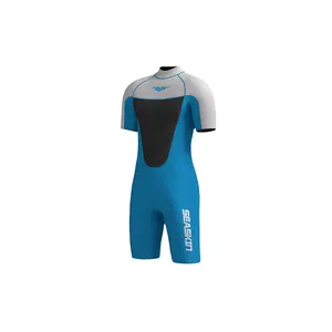 Shorty Wetsuit Yamamoto, baju selam lengan pendek Neoprene 5mm berenang musim panas untuk lelaki