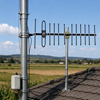 Antenne de communication directionnelle Yagi à 8 éléments 12dBi UHF 330~390MHz pour radio bidirectionnelle de sécurité publique
