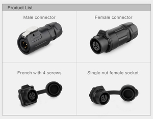 IP68 không thấm nước thông tư bên ngoài nữ cắm <span class=keywords><strong>M12</strong></span> LP 4 pin Power <span class=keywords><strong>Connector</strong></span> - Product Image 6