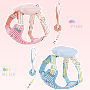 Correa de tracción para perro con lazo bonito, arnés de pecho de oso de peluche, chaleco antiescape para cachorros pequeños, correa para pasear perros - Product Image 3