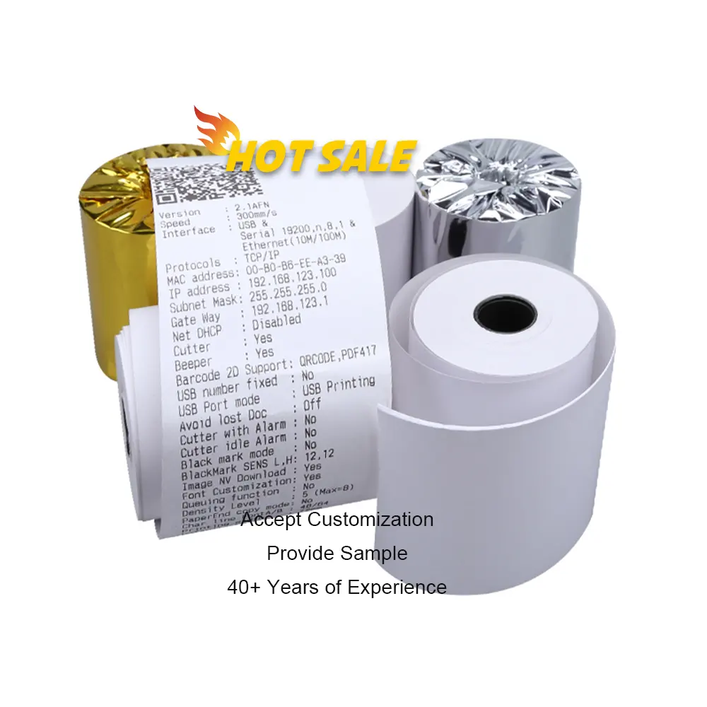 Prezzo competitivo Jumbo Roll registratore di cassa carta posteriore stampa 80*75 carta termica per POS ATM Bank