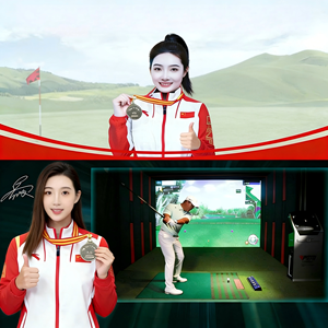 Simulateur de golf avec moniteur de lancement, analyseur de swing 3D, système d'entraînement de golf en salle et parcours de golf virtuel - Product Image 3