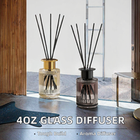 Bouteille diffuseur en verre de 120ml avec bouchon en liège 4oz désodorisant de parfum d'arôme bâtons de roseau vides pour l'air en vente