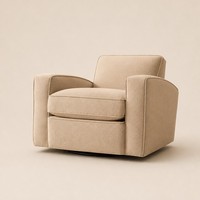 Fauteuil moderne en tissu, revêtement en lin, accoudoirs carrés, canapé simple, siège de salon pour salon, chambre à coucher, mobilier de maison