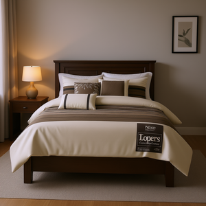 Set Copripiumino 7 Pezzi a Righe in Poliestere Stile Classico per Arredamento Casa - Product Image 2