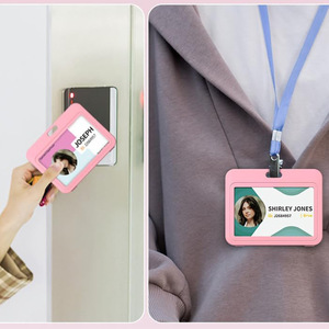 Porta Tarjetas Horizontal Transparente de Doble Cara, Multicolor, para Tarjetas de Comedor Universitario y Tarjetas de Autobús - Product Image 4