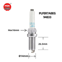 Bougies d'allumage NGK Platinum de qualité supérieure PLFER7A8EG 94833 06K905601B pour système d'allumage des véhicules Volkswagen, Audi, Nissan