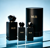 Botol Parfum Kaca Desain Khusus 30 ml 50 ml 100 ml Botol Parfum Kotak Hitam Mewah Dengan Tutup Khusus