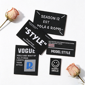 Wholesale Custom Woven Clothing Fabric Labels Embroidered Effect Logo Tags Personalized Care Symbol Labels For Fashion Garment - Product Image 5