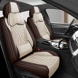Housse de siège de voiture universelle 5 places Ensemble complet de luxe en similicuir imperméable avant arrière Coussin de siège de voiture - Product Image 1