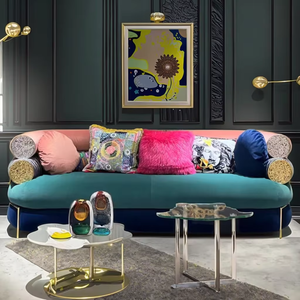 เฟอร์นิเจอร์ผ้าหรูหราทันสมัยสไตล์โมเดิร์นแบบ Tufted สำหรับห้องนั่งเล่น ห้องครัว ห้องโถง วิลล่า หรืออพาร์ตเมนต์ ห้องนั่งเล่นสุดหรู - Product Image 1