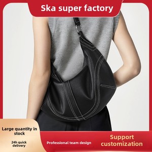 Trendy High-End Women's Crystal Grain Cowhide Dumpling Bag Single Strap Vintage Crossbody Handbag Genuine Leather Ladies Bags - Product Image 2