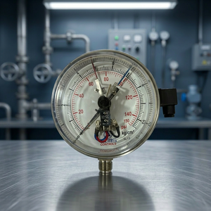 High-Precision All-Stainless Steel Electric Contact Pressure <b>Gauge</b> with Upper and Lower Limit Values - Product Image 3