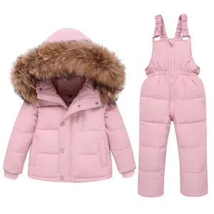 Combinaison d'hiver pour enfants, vêtements d'extérieur, à capuche, pour bébé, veste de neige, salopette pour filles et garçons