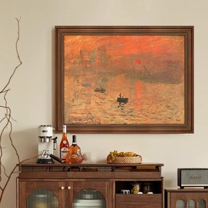 <span class=keywords><strong>Peinture</strong></span> à l'huile décorative <span class=keywords><strong>Monet</strong></span>, Impression du lever de soleil, <span class=keywords><strong>jardin</strong></span> rétro, style américain, encadrée, suspendue, nénuphars, <span class=keywords><strong>peinture</strong></span> pour salon - Product Image 1