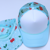 Topi Trucker 5 Panel Trendy Outdoor Kasual Sport Bahan Polyester Bernapas dengan Logo Kustom