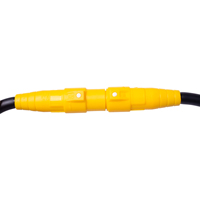 Cable de Extensión de Alimentación para Escenario PKnight Amarillo de 109 cm, Monofásico, con Bloqueo de Leva, Alimentación CA, de Alta Resistencia, con 1 Año de Garantía para Iluminación