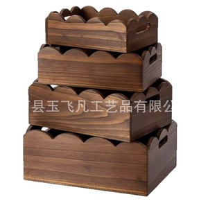 Wooden <b>Storage</b> Box Rectangle Large Capacity Food <b>Storage</b> <b>Kitchen</b> Vegetable Fruit Organizer - Product Image 5